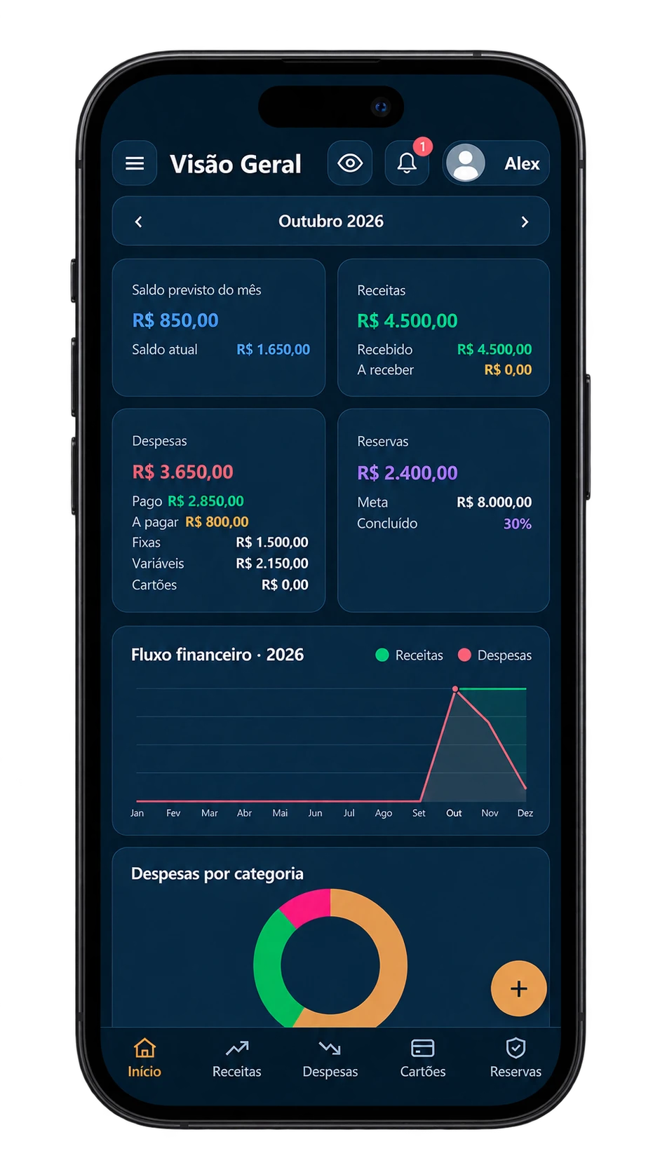 Xylo Finance aberto em um celular